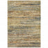 2' X 8' Gold And Slate Abstract Runner Rug